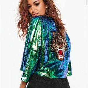 Sequined jacket by Misguided